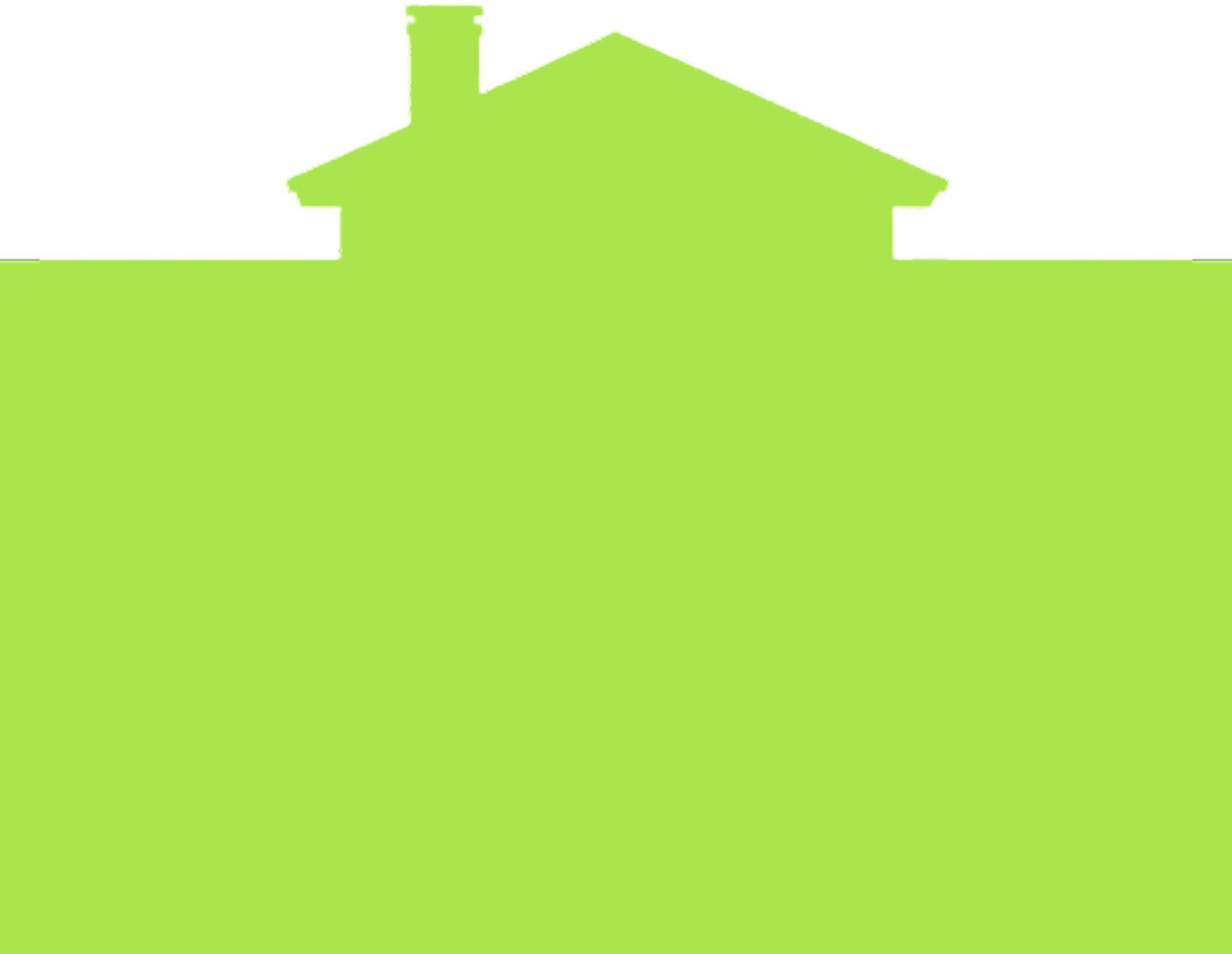 Green silhouette of a house on black.